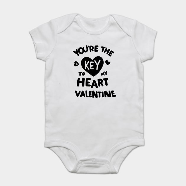 You're the Key to my Heart Valentine Baby Bodysuit by Frank Ring
